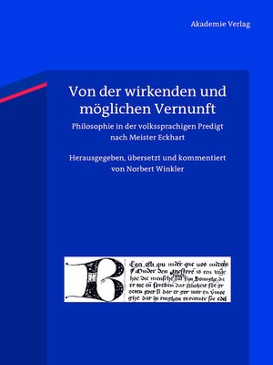 cover image of Von der wirkenden und möglichen Vernunft